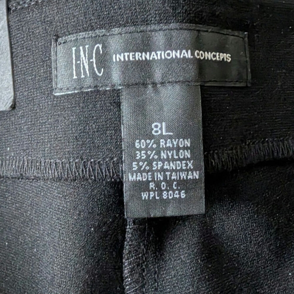 NWT INC International Concepts Black Boot Leg Regular Fit Pants Size 8 Long - Picture 6 of 6